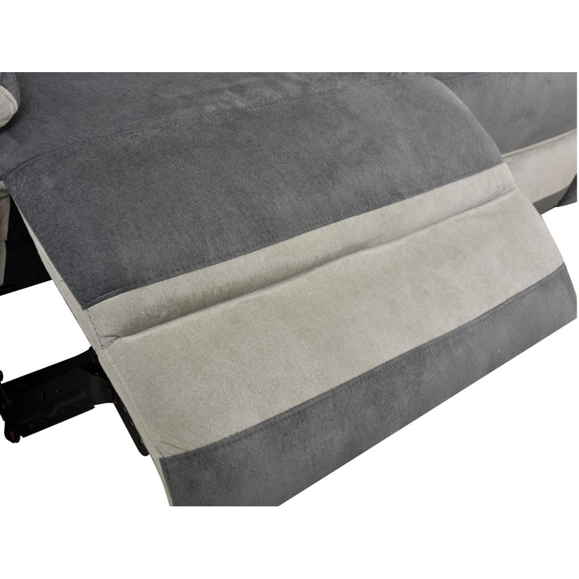 Sofá 3 plazas relax de microfibra TALCA - gris claro y antracita 199 cm 6