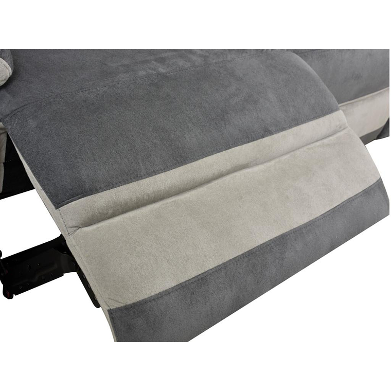 Sofá 3 plazas relax de microfibra TALCA - gris claro y antracita 199 cm 6