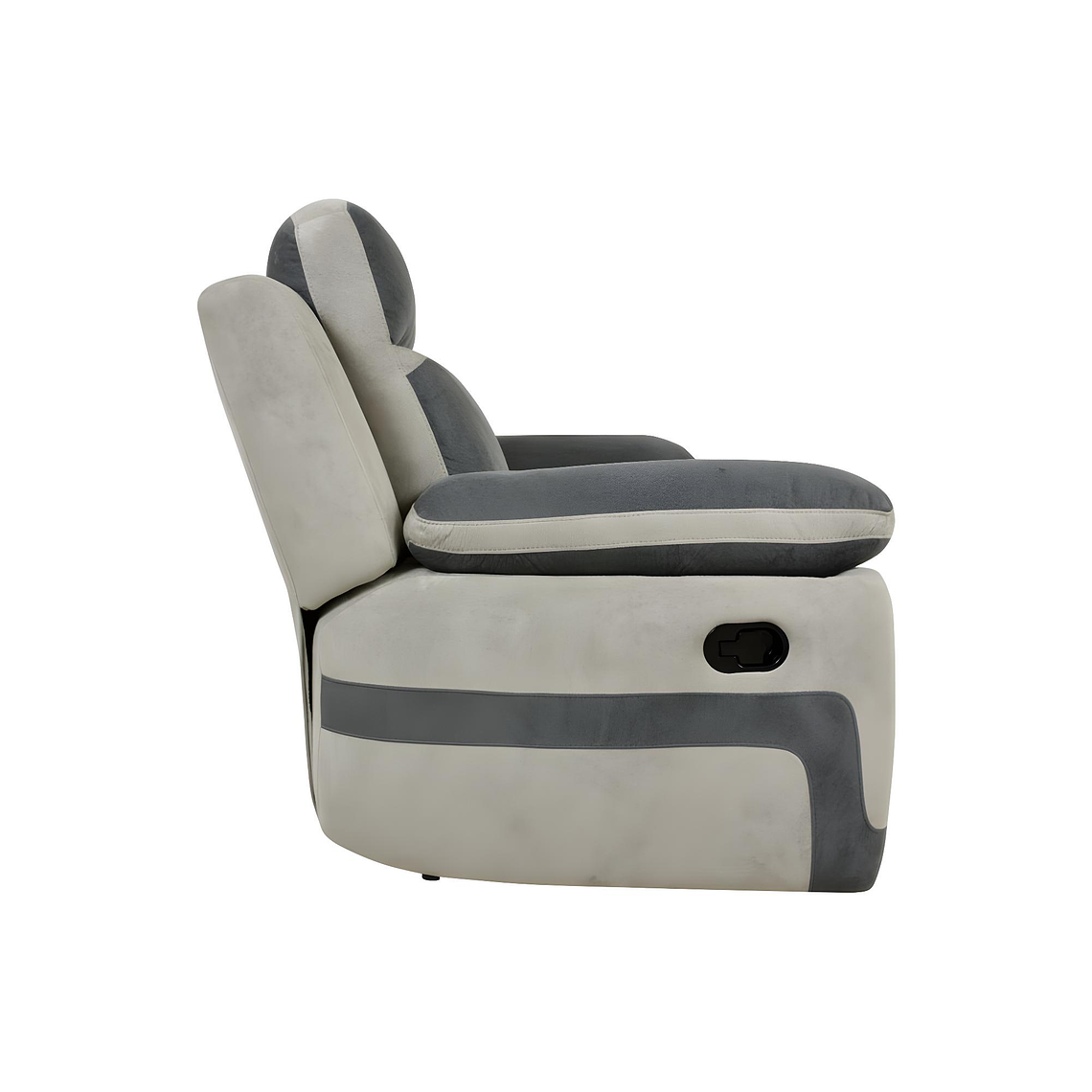 Sofá 3 plazas relax de microfibra TALCA - gris claro y antracita 199 cm 7