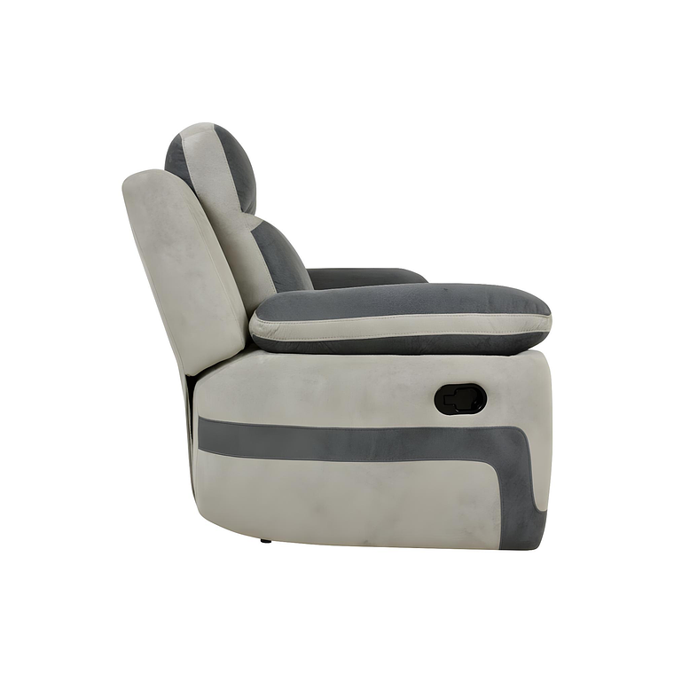 Sofá 3 plazas relax de microfibra TALCA - gris claro y antracita 199 cm 7