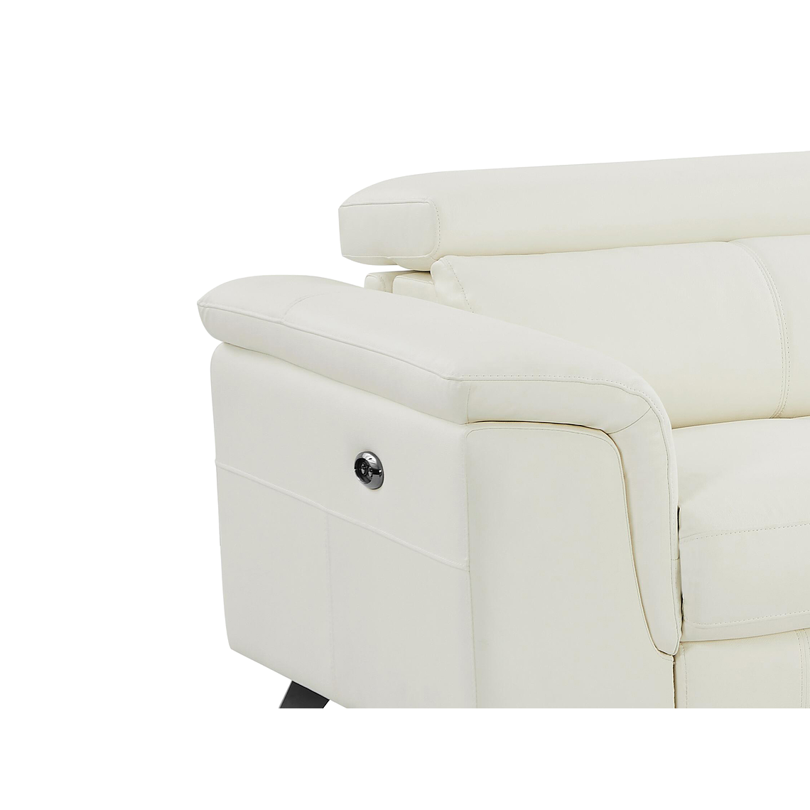 Sofá de 3 plazas relax eléctrico de piel de becerro blanco BREYT II 220 cm 3