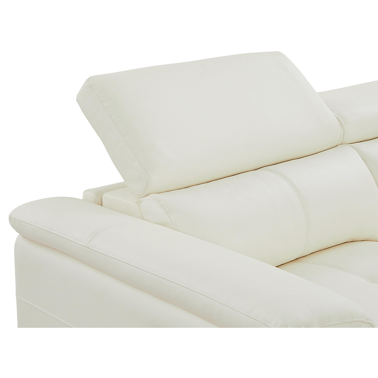 Sofá de 3 plazas relax eléctrico de piel de becerro blanco BREYT II 220 cm 8