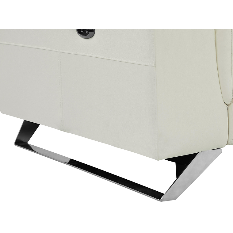 Sofá de 3 plazas relax eléctrico de piel de becerro blanco BREYT II 220 cm 9