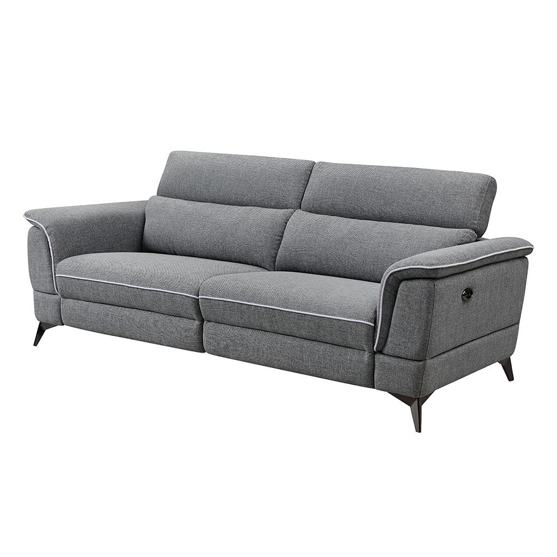 Sofá de 3 plazas relax eléctrico de tela gris MACARI 216 cm 3