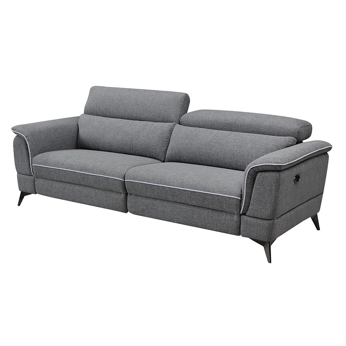 Sofá de 3 plazas relax eléctrico de tela gris MACARI 216 cm 4