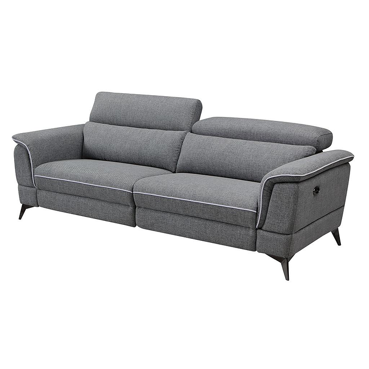 Sofá de 3 plazas relax eléctrico de tela gris MACARI 216 cm 4