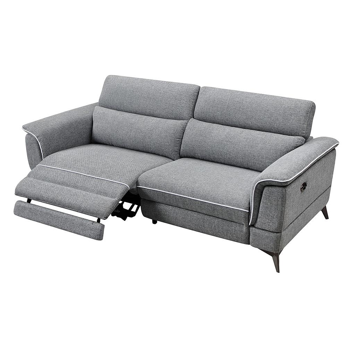 Sofá de 3 plazas relax eléctrico de tela gris MACARI 216 cm 5