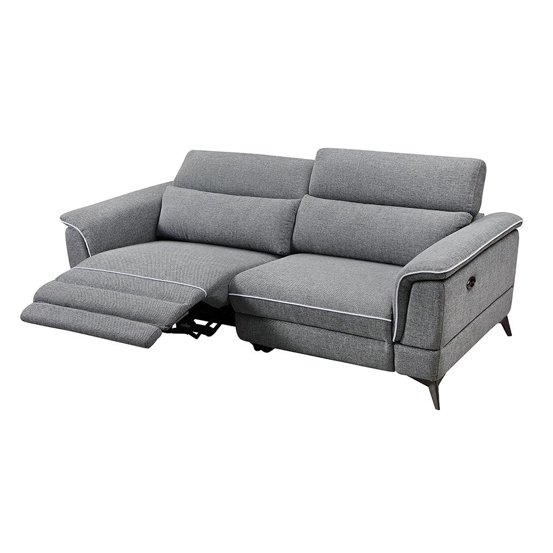 Sofá de 3 plazas relax eléctrico de tela gris MACARI 216 cm 6