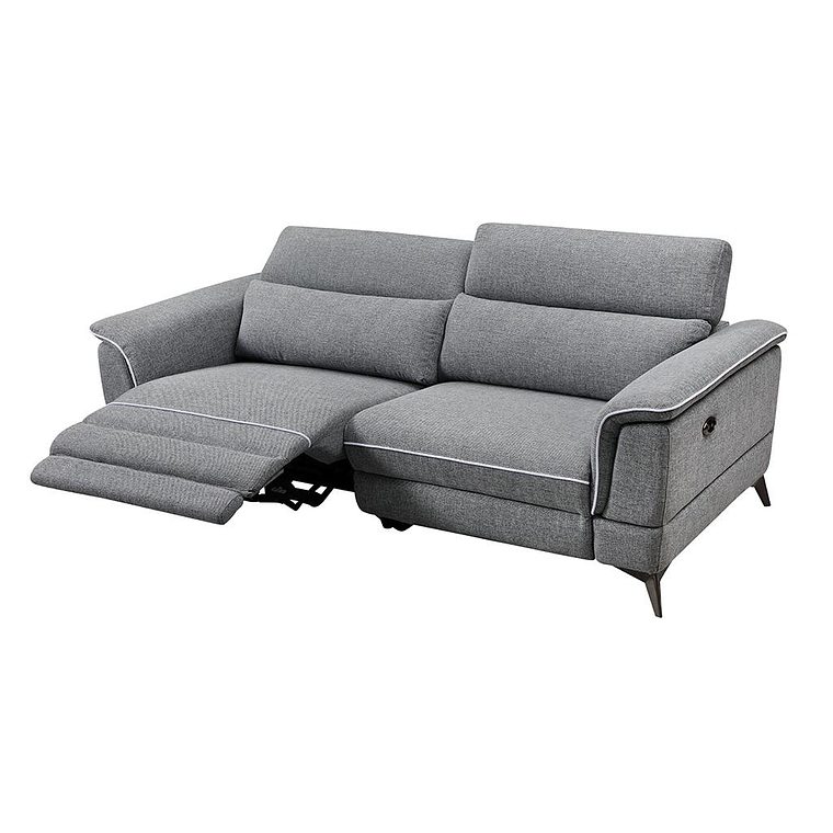 Sofá de 3 plazas relax eléctrico de tela gris MACARI 216 cm 6