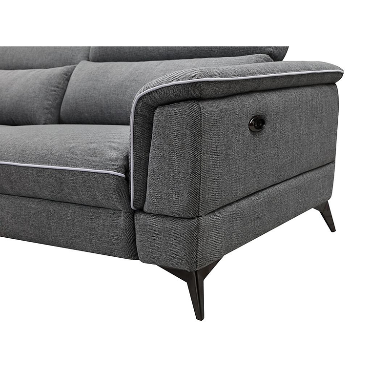 Sofá de 3 plazas relax eléctrico de tela gris MACARI 216 cm 7