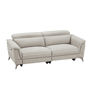 Sofá de 3 plazas relax eléctrico de tela beige MACARI 216 cm
