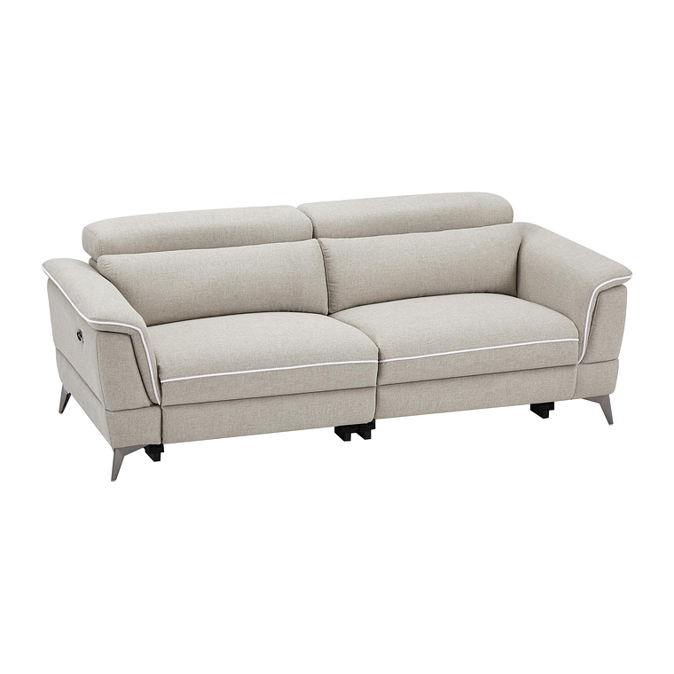 Sofá de 3 plazas relax eléctrico de tela beige MACARI 216 cm 3