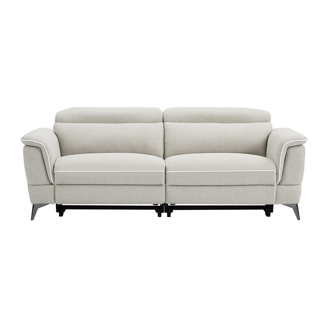 Sofá de 3 plazas relax eléctrico de tela beige MACARI 216 cm 4