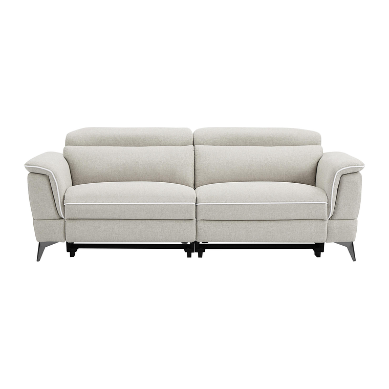 Sofá de 3 plazas relax eléctrico de tela beige MACARI 216 cm 4