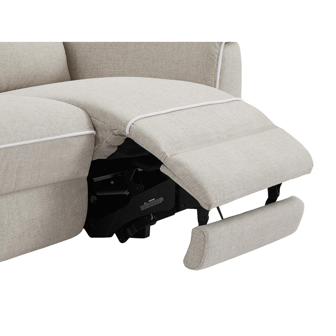 Sofá de 3 plazas relax eléctrico de tela beige MACARI 216 cm 8