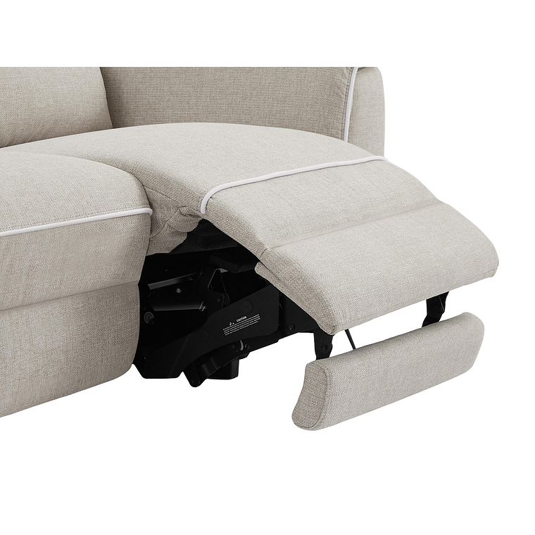 Sofá de 3 plazas relax eléctrico de tela beige MACARI 216 cm 8