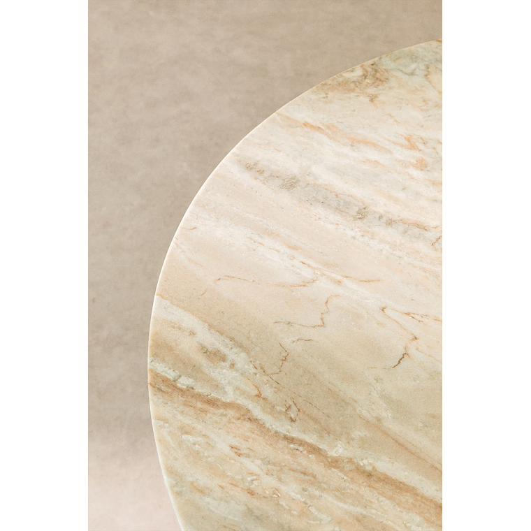 Mesa de Centro Redonda en Mármol y Madera de Mango Giselda 90 cm 2