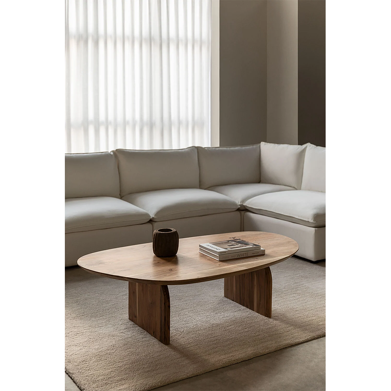 Mesa de centro en madera de acacia color madera natural (135x80 cm) Bedum 1