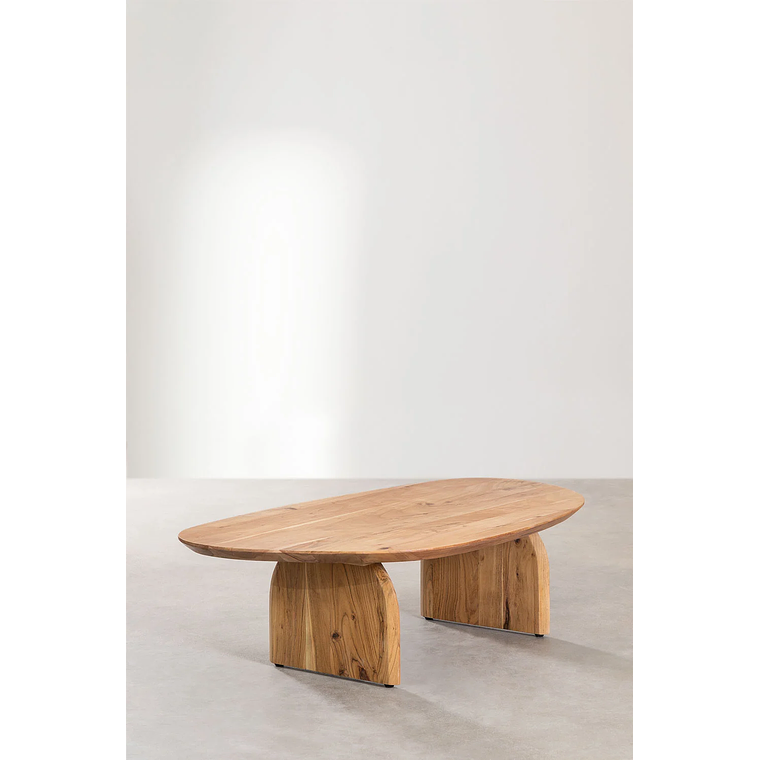 Mesa de centro en madera de acacia color madera natural (135x80 cm) Bedum 2