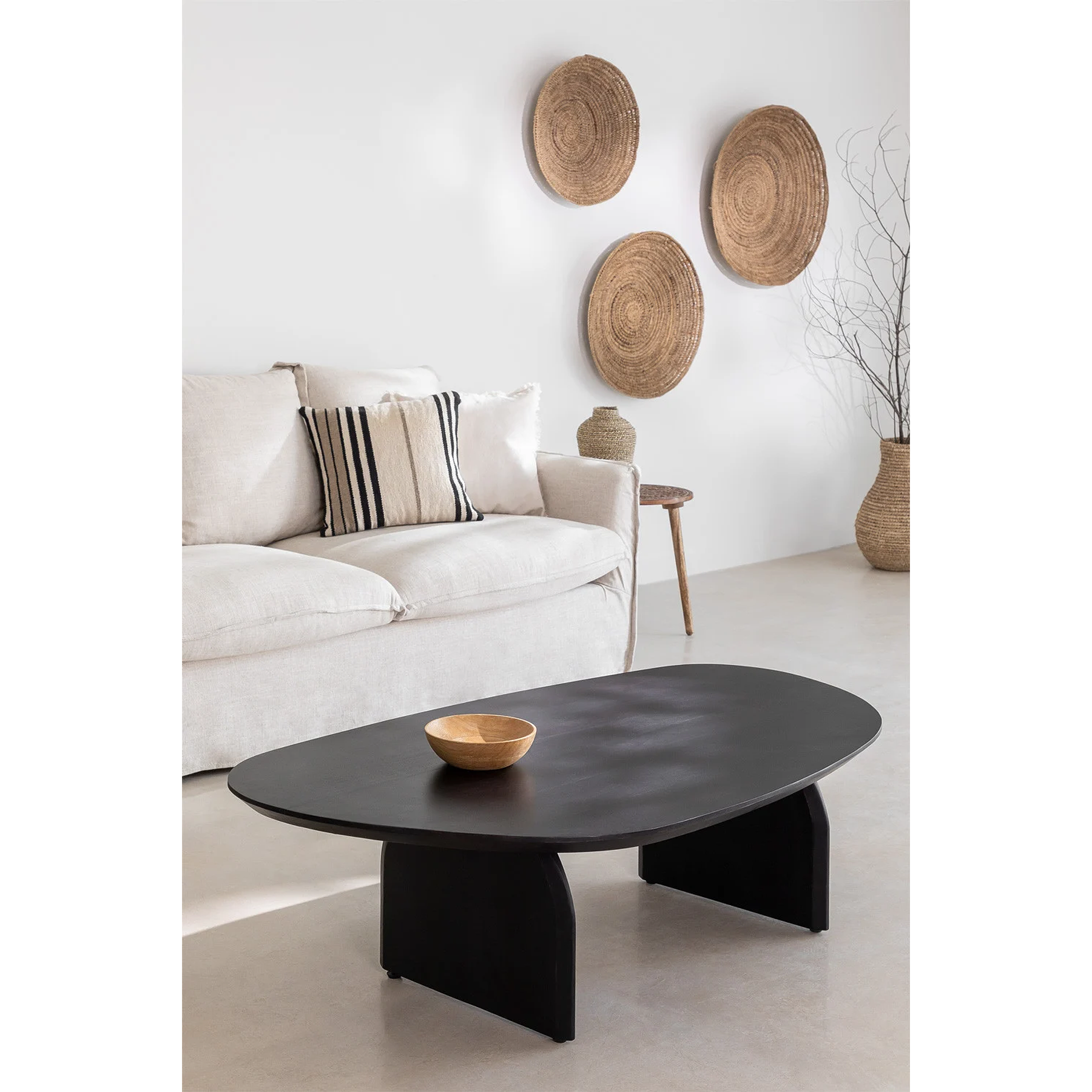 Mesa de centro en madera de acacia color negro (135x80 cm) Bedum