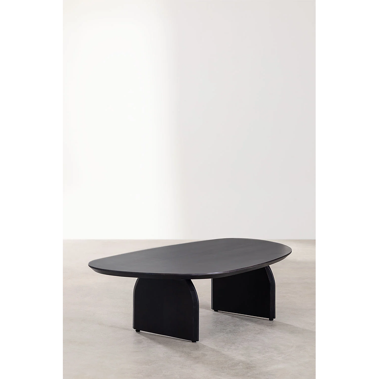 Mesa de centro en madera de acacia color negro (135x80 cm) Bedum 2