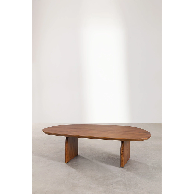 Mesa de centro en madera de acacia color marrón fresno (135x80 cm) Bedum 4