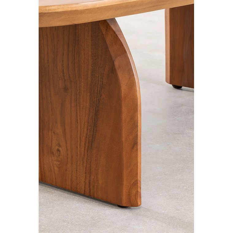 Mesa de centro en madera de acacia color marrón fresno (135x80 cm) Bedum 6