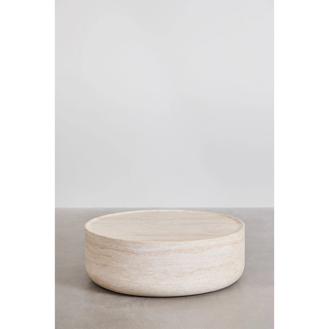 Mesa de centro redonda en cemento look travertino (Ø80 cm) Darwy 3