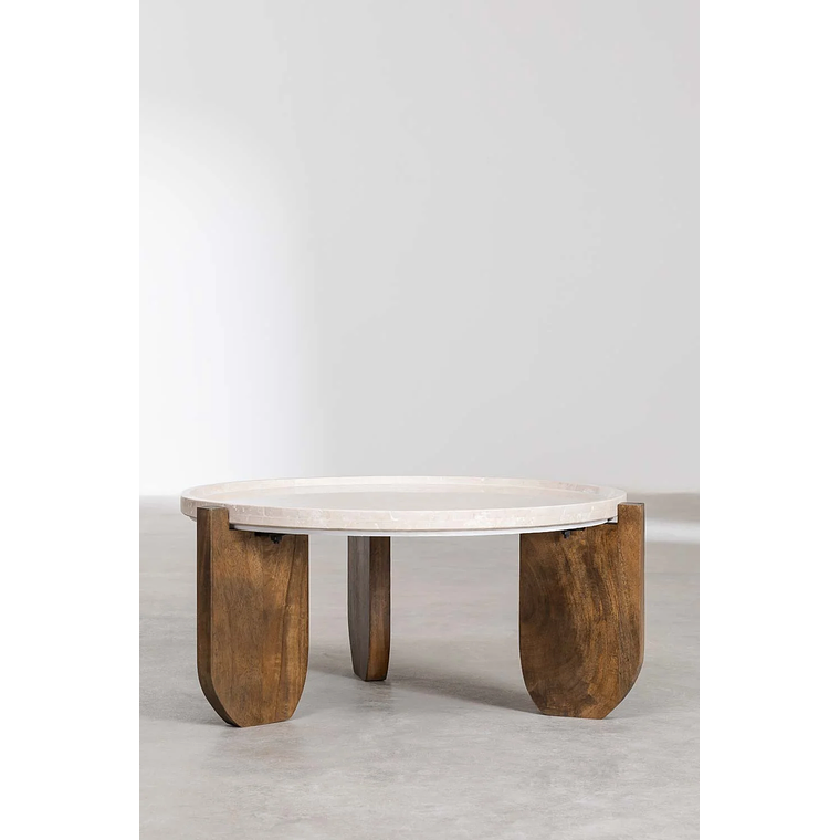 Mesa de Centro en Mármol y Madera de Mango Xantten 79 cm 3