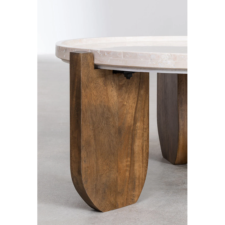 Mesa de Centro en Mármol y Madera de Mango Xantten 79 cm 5