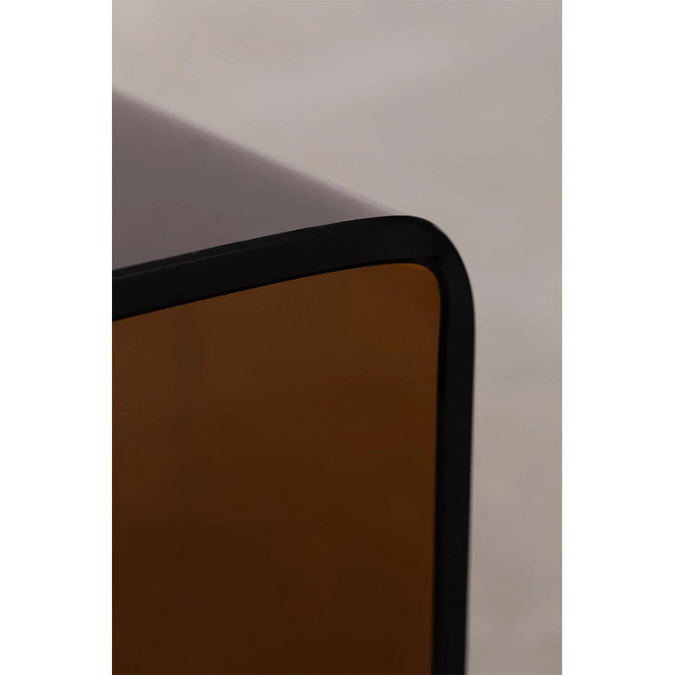 Mesa de centro en cristal transparente marrón caramelo (110x55 cm) Crhis 5