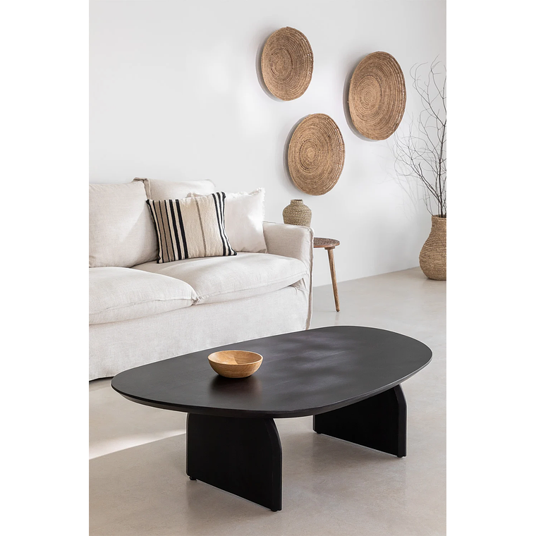 Mesa de centro en madera de acacia color negro (135x80 cm) Bedum 1