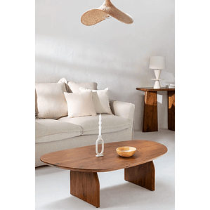 Mesa de centro en madera de acacia color marrón fresno (135x80 cm) Bedum