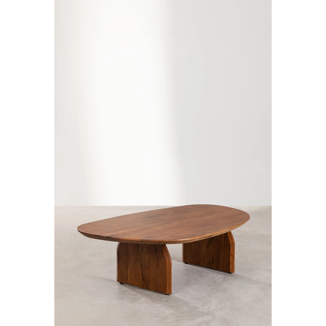 Mesa de centro en madera de acacia color marrón fresno (135x80 cm) Bedum 2