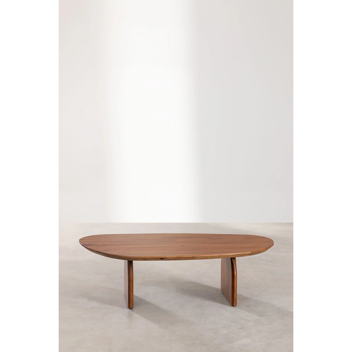 Mesa de centro en madera de acacia color marrón fresno (135x80 cm) Bedum 3