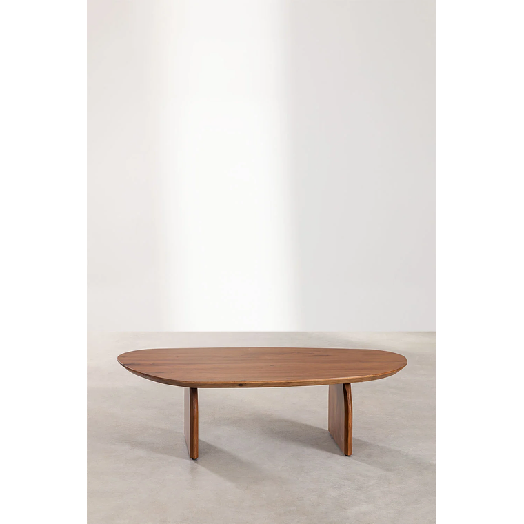 Mesa de centro en madera de acacia color marrón fresno (135x80 cm) Bedum 3