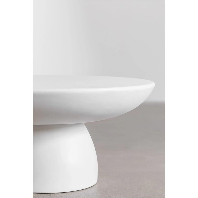 Mesa de Centro Redonda en Cemento color blanco roto (Ø70 cm) Zenadia 3