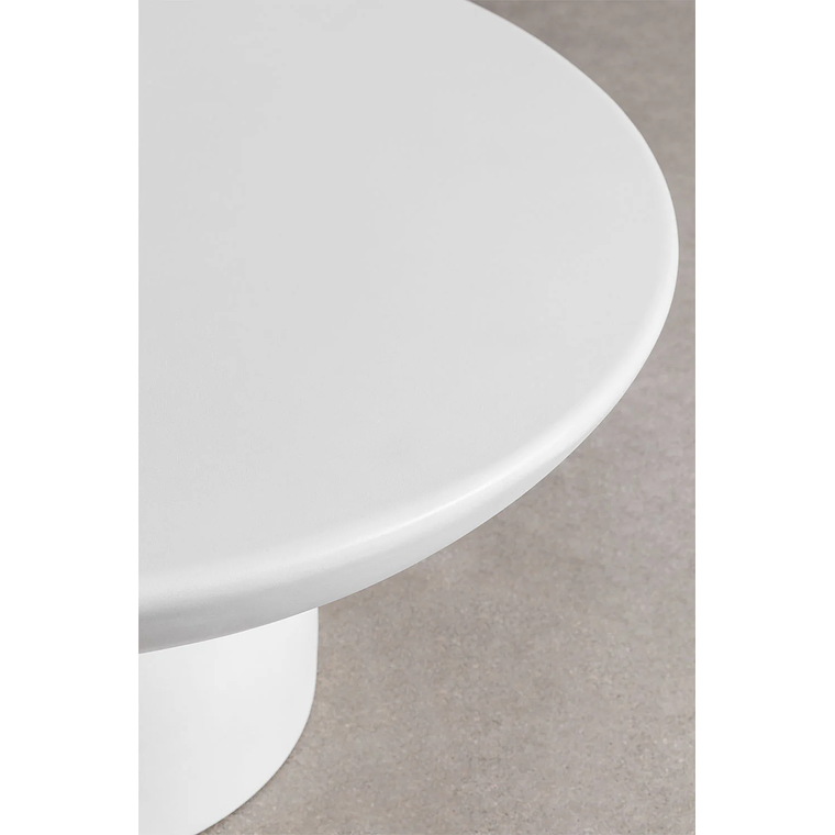 Mesa de Centro Redonda en Cemento color blanco roto (Ø70 cm) Zenadia 4
