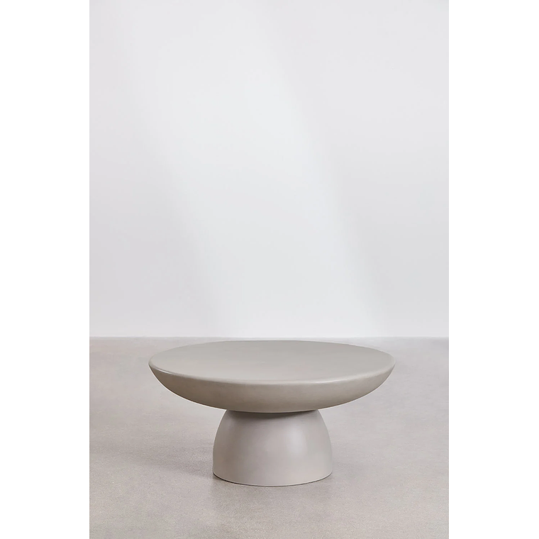 Mesa de Centro Redonda en Cemento color gris arena (Ø70 cm) Zenadia 1