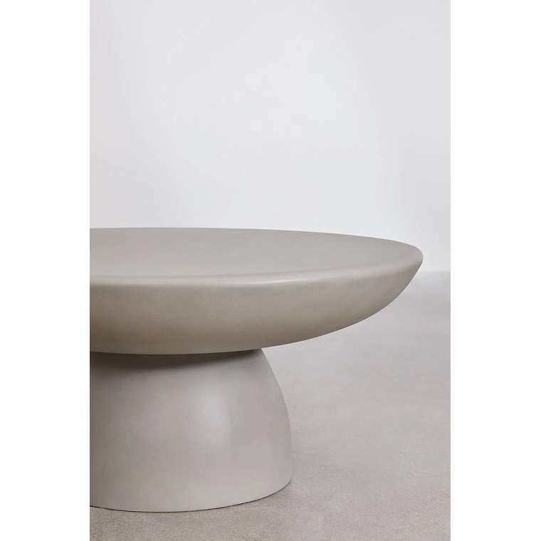 Mesa de Centro Redonda en Cemento color gris arena (Ø70 cm) Zenadia 2