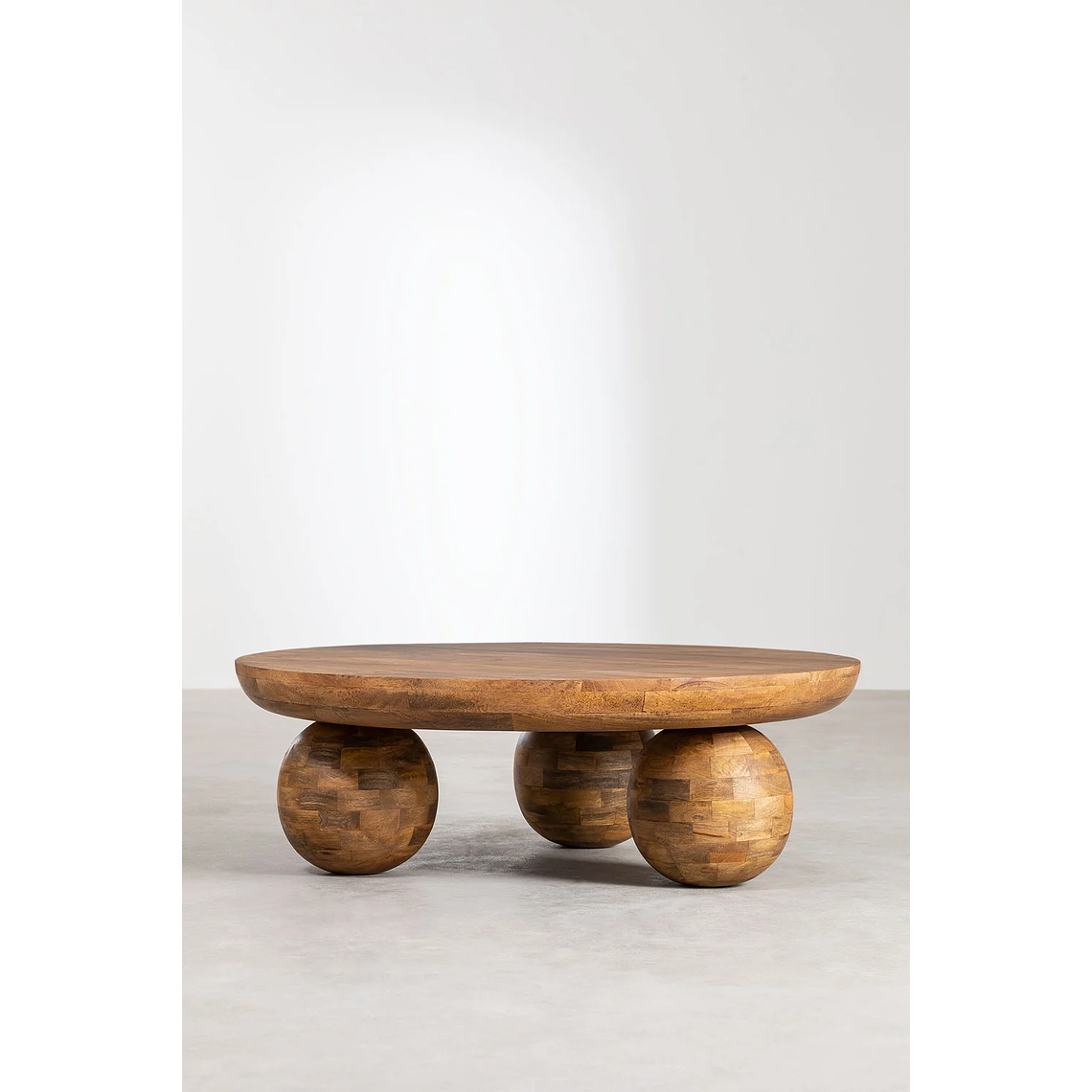 Mesa de Centro en Madera de Mango Cotia color madera oscura 90 cm 3