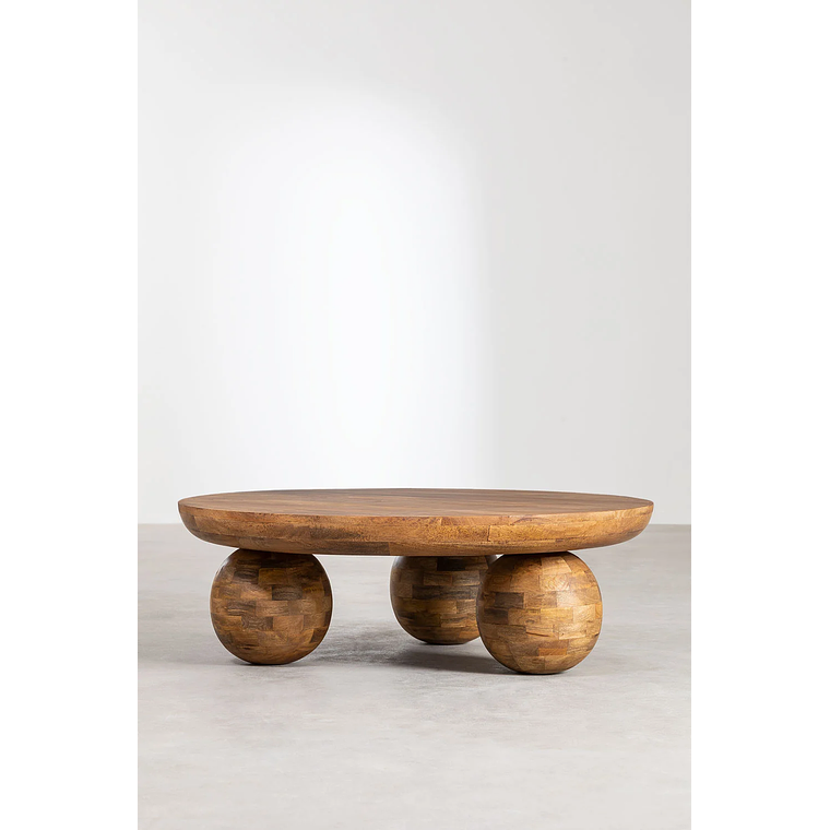 Mesa de Centro en Madera de Mango Cotia color madera oscura 90 cm 3