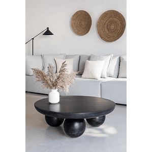 Mesa de Centro en Madera de Mango Cotia color negro 90 cm