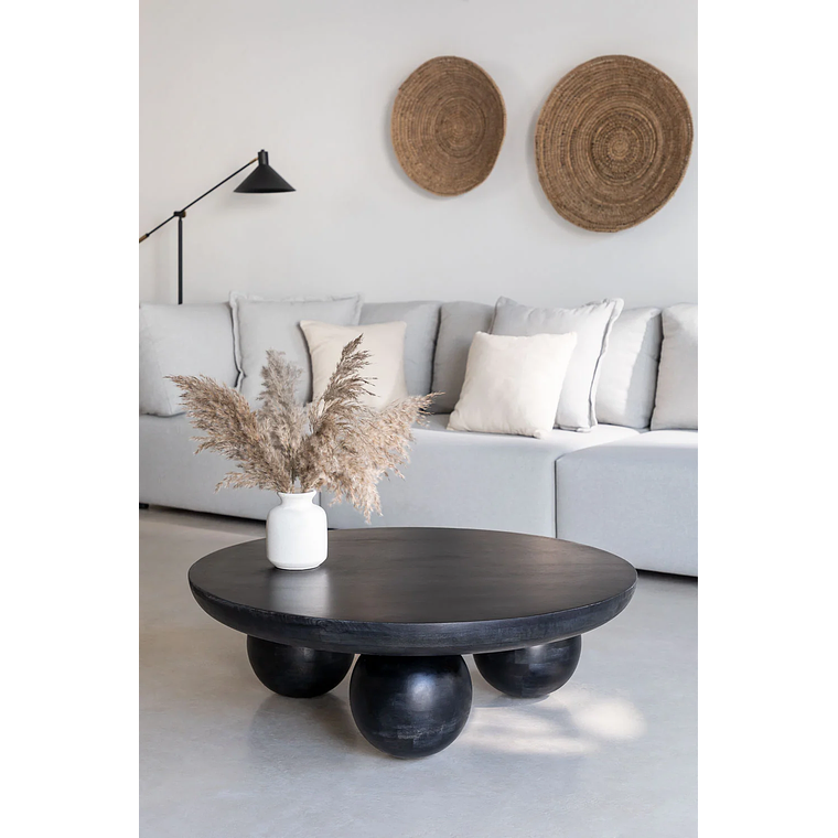 Mesa de Centro en Madera de Mango Cotia color negro 90 cm 1