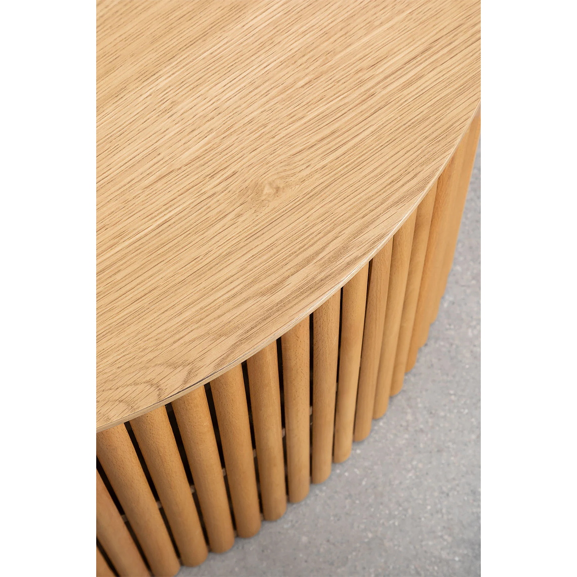 Mesa de Centro Redonda en Madera color marrón roble (Ø75 cm) Belmira 4