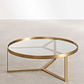 Mesa de Centro en Vidrio y Acero color dorado mate (Ø90 cm) Amelia - Miniatura 2