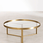 Mesa de Centro en Vidrio y Acero color dorado mate (Ø90 cm) Amelia - Miniatura 3