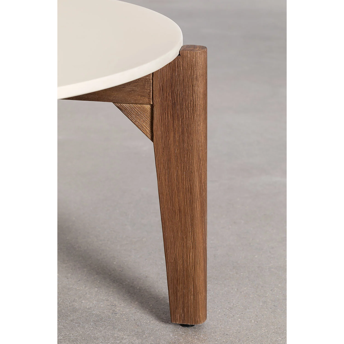Mesa de Centro Redonda en cemento y madera de acacia Xajul 65 cm 4
