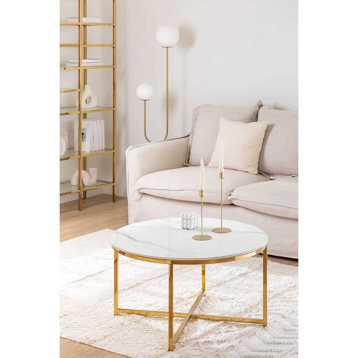 Mesa de Centro en Acero Azuara dorado 80 cm 1