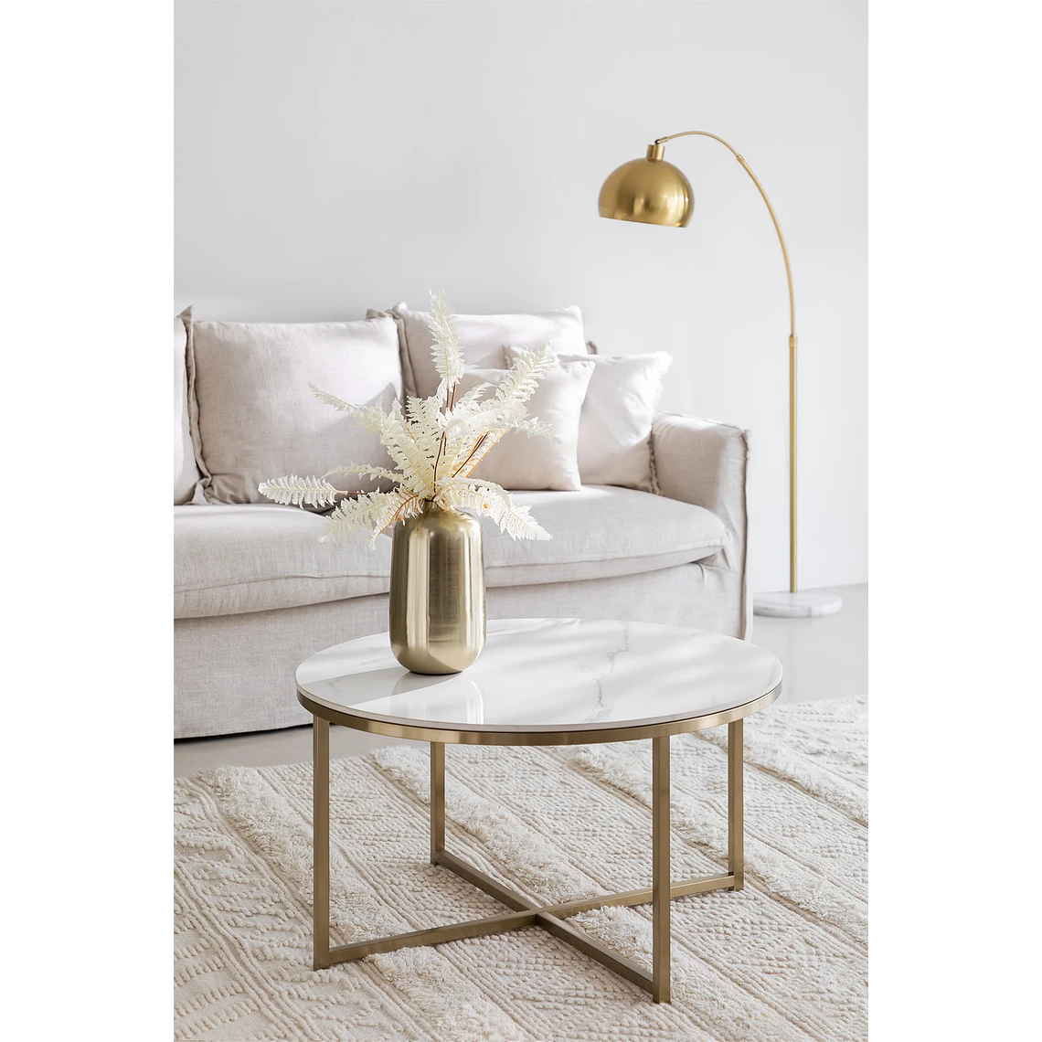 Mesa de Centro en Acero Azuara dorado mate 80 cm 1